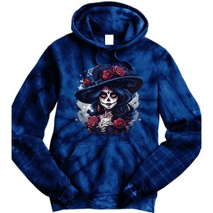 De Los Muertos La Catrina Day Of The Dead Sugar Skull Women Tie Dye Hoodie