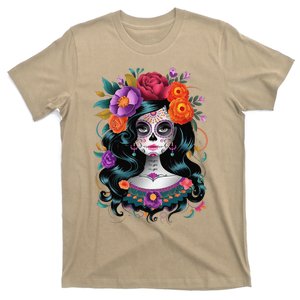 De Los Muertos La Catrina Day Of The Dead Women Sugar Skull T-Shirt