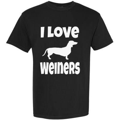 Dachshund Lover Mom Dad I Love Weiners Garment-Dyed Heavyweight T-Shirt