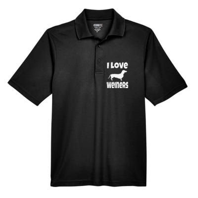 Dachshund Lover Mom Dad I Love Weiners Men's Origin Performance Pique Polo