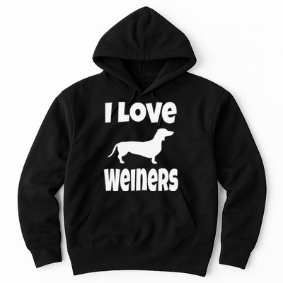 Dachshund Lover Mom Dad I Love Weiners Hoodie