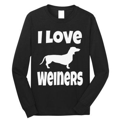 Dachshund Lover Mom Dad I Love Weiners Long Sleeve Shirt