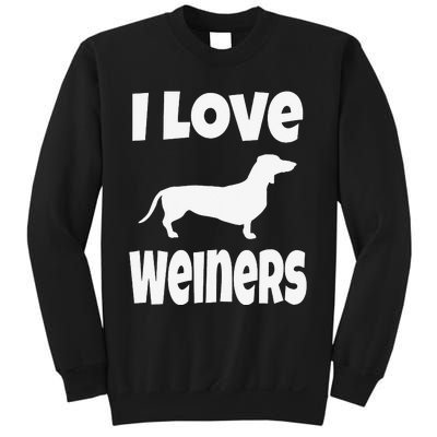 Dachshund Lover Mom Dad I Love Weiners Sweatshirt