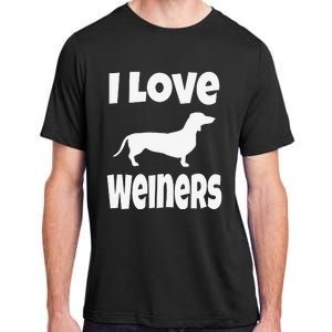 Dachshund Lover Mom Dad I Love Weiners Adult ChromaSoft Performance T-Shirt