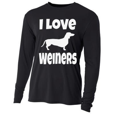 Dachshund Lover Mom Dad I Love Weiners Cooling Performance Long Sleeve Crew