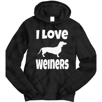 Dachshund Lover Mom Dad I Love Weiners Tie Dye Hoodie