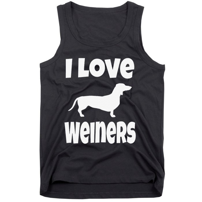 Dachshund Lover Mom Dad I Love Weiners Tank Top