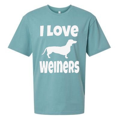 Dachshund Lover Mom Dad I Love Weiners Sueded Cloud Jersey T-Shirt