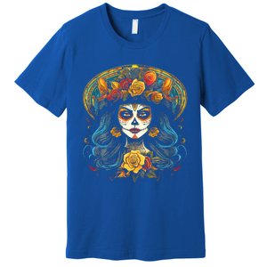 De Los Muertos La Catrina Day of the Dead Sugar Skull Premium T-Shirt