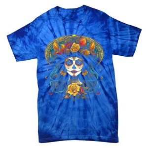 De Los Muertos La Catrina Day of the Dead Sugar Skull Tie-Dye T-Shirt