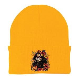 De Los Muertos La Catrina Day Of The Dead Sugar Skull Women Knit Cap Winter Beanie