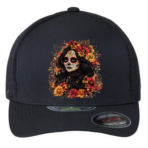 De Los Muertos La Catrina Day Of The Dead Sugar Skull Women Flexfit Unipanel Trucker Cap