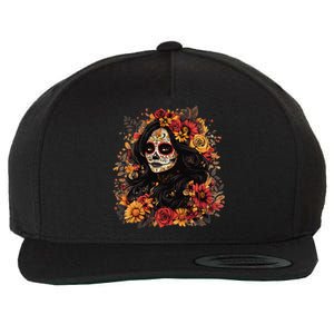 De Los Muertos La Catrina Day Of The Dead Sugar Skull Women Wool Snapback Cap