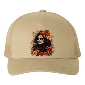 De Los Muertos La Catrina Day Of The Dead Sugar Skull Women Yupoong Adult 5-Panel Trucker Hat