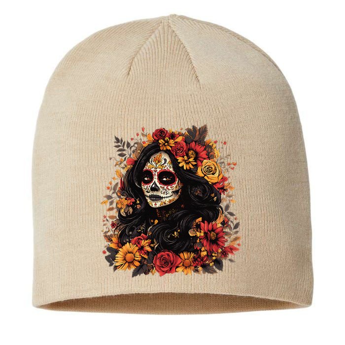 De Los Muertos La Catrina Day Of The Dead Sugar Skull Women Sustainable Beanie