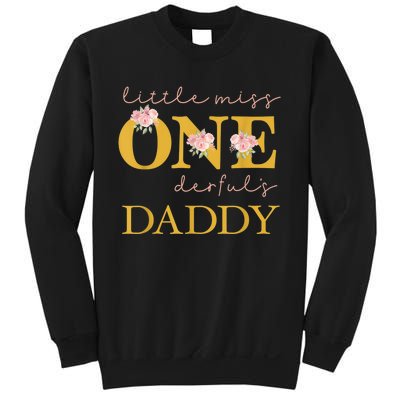 Daddy Little Miss Onederful Birthday Party 1 Year Old Girl Sweatshirt