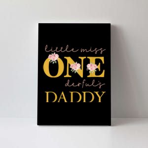 Daddy Little Miss Onederful Birthday Party 1 Year Old Girl Canvas