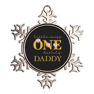 Daddy Little Miss Onederful Birthday Party 1 Year Old Girl Metallic Star Ornament