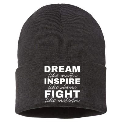 Dream Like Martin For Black History Month Gift Father's Day Sustainable Knit Beanie