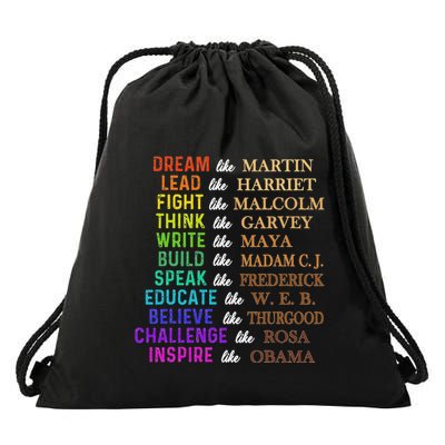 Dream Like Martin Lead Like Harriet The Junenth 1865 Drawstring Bag