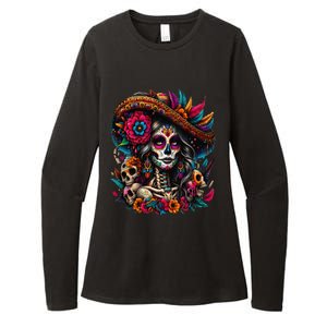 De Los Muertos La Catrina Day Of The Dead Sugar Skull Women Womens CVC Long Sleeve Shirt