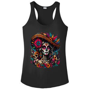 De Los Muertos La Catrina Day Of The Dead Sugar Skull Women Ladies PosiCharge Competitor Racerback Tank