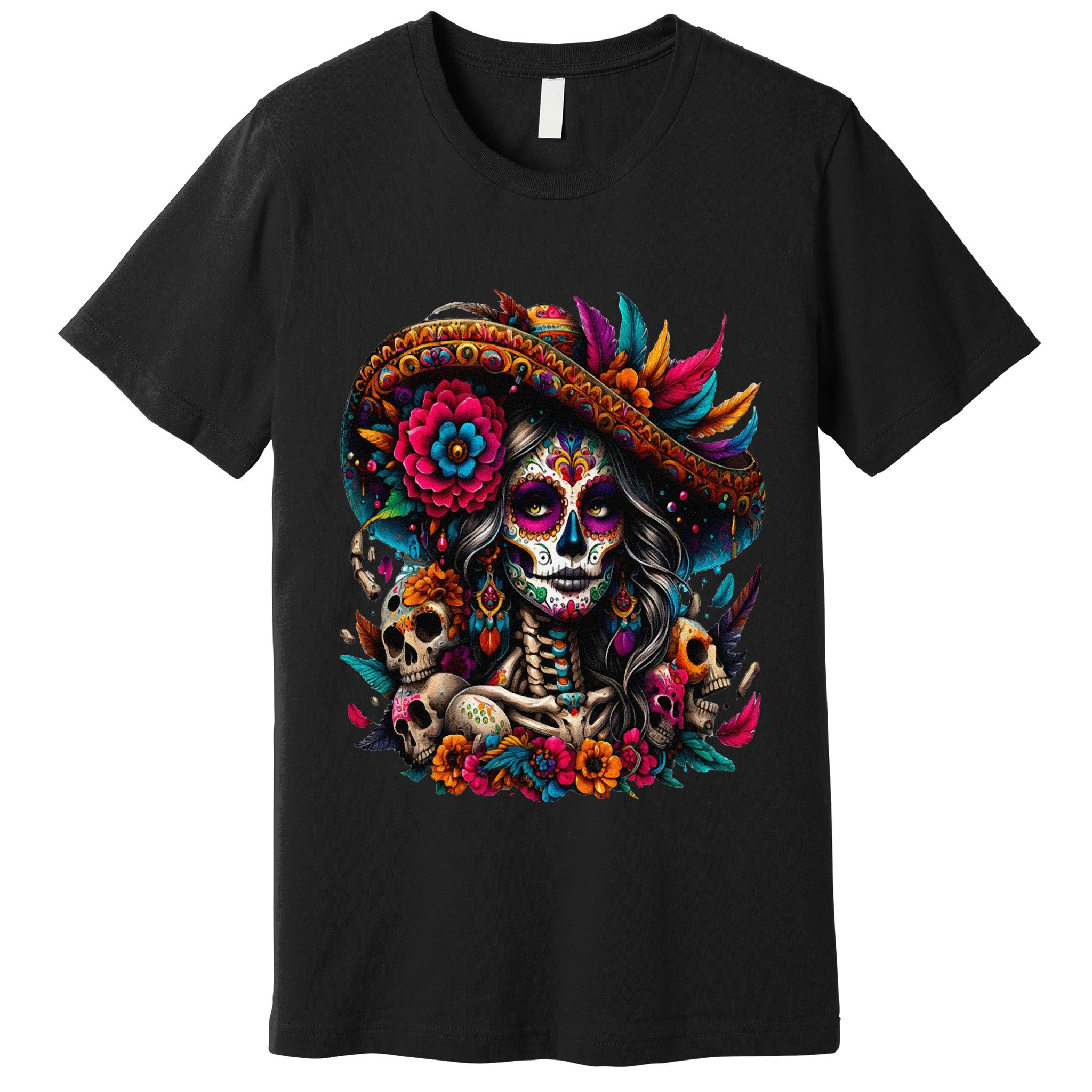 De Los Muertos La Catrina Day Of The Dead Sugar Skull Women Premium T-Shirt