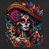 De Los Muertos La Catrina Day Of The Dead Sugar Skull Women Hat