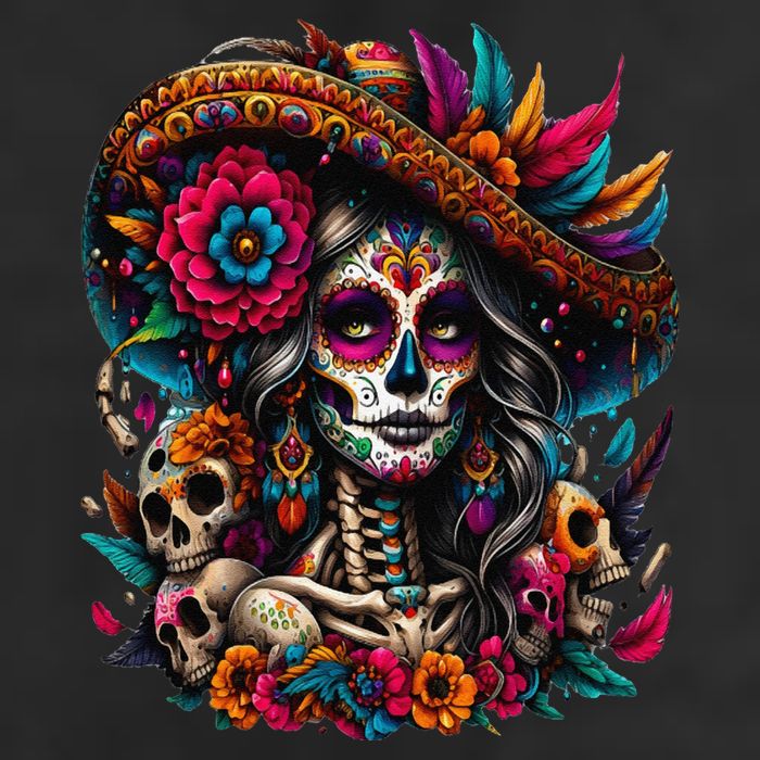 De Los Muertos La Catrina Day Of The Dead Sugar Skull Women Hat