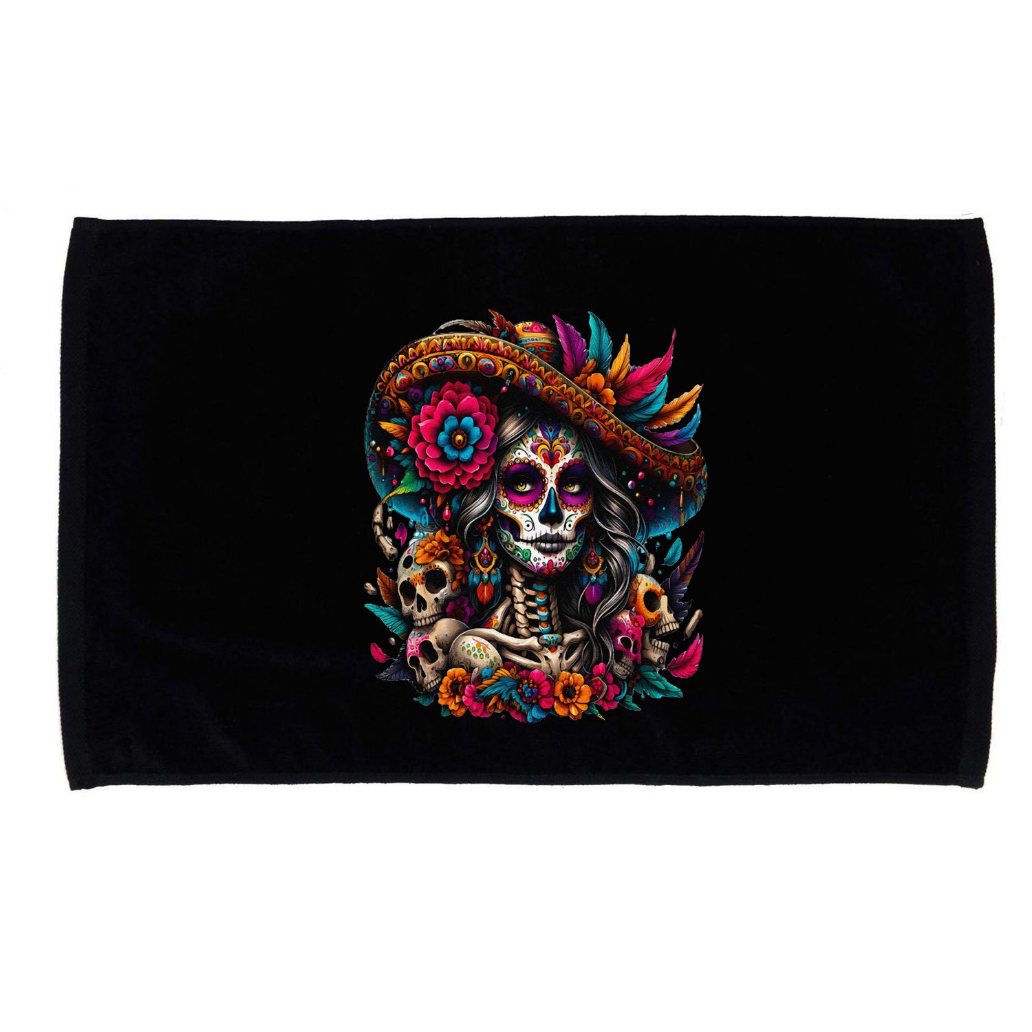 De Los Muertos La Catrina Day Of The Dead Sugar Skull Women Microfiber Hand Towel
