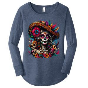 De Los Muertos La Catrina Day Of The Dead Sugar Skull Women Women's Perfect Tri Tunic Long Sleeve Shirt