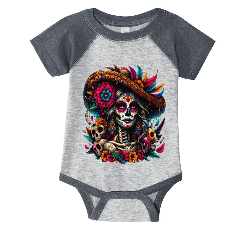 De Los Muertos La Catrina Day Of The Dead Sugar Skull Women Infant Baby Jersey Bodysuit