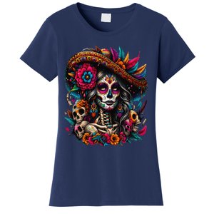 De Los Muertos La Catrina Day Of The Dead Sugar Skull Women Women's T-Shirt