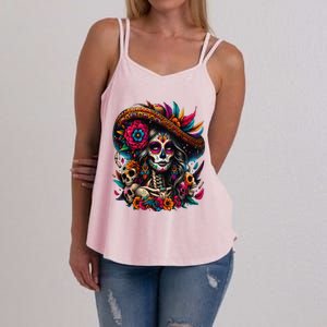 De Los Muertos La Catrina Day Of The Dead Sugar Skull Women Women's Strappy Tank