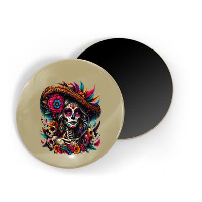 De Los Muertos La Catrina Day Of The Dead Sugar Skull Women Magnet