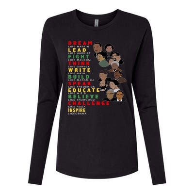 Dream Like Martin Lead Like Harriet Black History Month Gift Womens Cotton Relaxed Long Sleeve T-Shirt