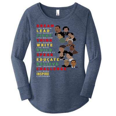 Dream Like Martin Lead Like Harriet Black History Month Gift Women's Perfect Tri Tunic Long Sleeve Shirt