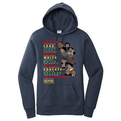 Dream Like Martin Lead Like Harriet Black History Month Gift Women's Pullover Hoodie