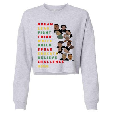 Dream Like Martin Lead Like Harriet Black History Month Gift Cropped Pullover Crew