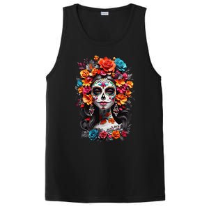 De Los Muertos La Catrina Day Of The Dead Sugar Skull Women PosiCharge Competitor Tank