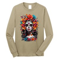 De Los Muertos La Catrina Day Of The Dead Sugar Skull Women Long Sleeve Shirt