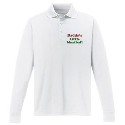 Daddy Little Meatball Performance Long Sleeve Polo