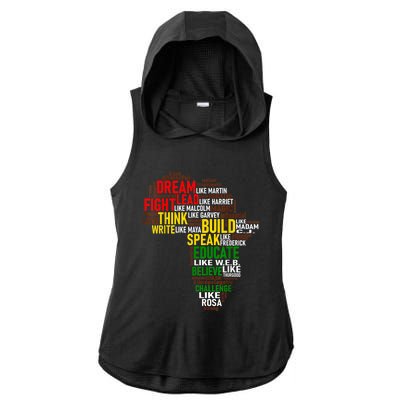 Dream Like Martin Black History Month African Celebration Ladies PosiCharge Tri-Blend Wicking Draft Hoodie Tank