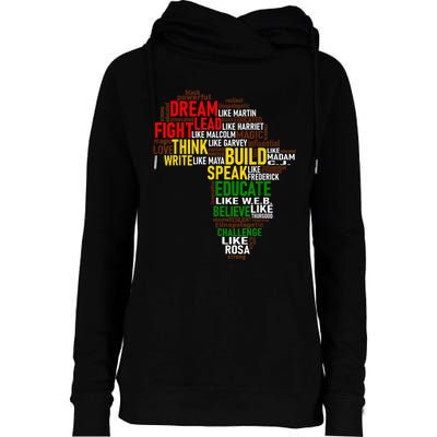 Dream Like Martin Black History Month African Celebration Womens Funnel Neck Pullover Hood