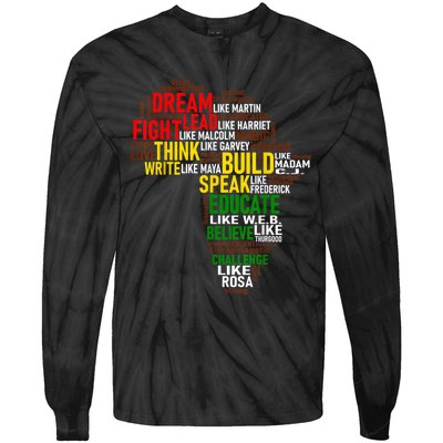 Dream Like Martin Black History Month African Celebration Tie-Dye Long Sleeve Shirt