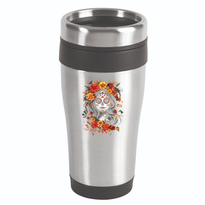 De Los Muertos La Catrina Day Of The Dead Sugar Skull 16oz Travel Tumbler