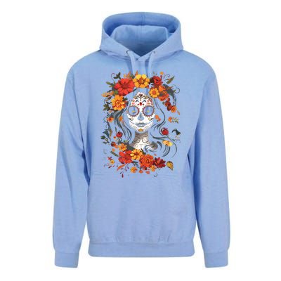 De Los Muertos La Catrina Day Of The Dead Sugar Skull Unisex Surf Hoodie