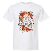 De Los Muertos La Catrina Day Of The Dead Sugar Skull Garment-Dyed Heavyweight T-Shirt