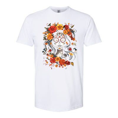 De Los Muertos La Catrina Day Of The Dead Sugar Skull Softstyle CVC T-Shirt