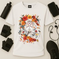 De Los Muertos La Catrina Day Of The Dead Sugar Skull Cooling Performance Crew T-Shirt